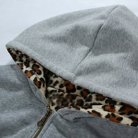 Puntoco Plus Veličina preleta, ženska topla FAUS kaput jakna zimske leopard dugih rukava gornja odjeća