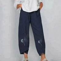 Fartey ženske pamučne pantalone za pamučne pantalone Lounge Dandelion Graphic Jesen Sportske pantalone
