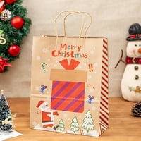 Set Candy Bag ručka dizajn Veliki kapacitet papir srećna božićna zabava Favoriti poklon torbicu za kućni