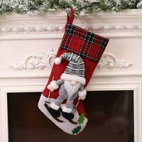 Božićne čarape zakrivljene zalihe zakrivljeno šešir bez lica bezboljenica Božićne čarape Božićne dječje poklon poklon torba Božić kućni kamin ukras pokloni