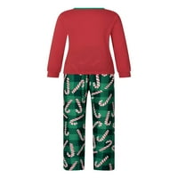 Porodica Tsseiatte Uklapanje božićne pidžame, pismo Ispis dugih rukava + crtane štake uzorak pantalone