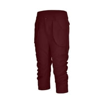 Ženske hlače modne casual obrezirane hlače elastični struk džep labavi jogging dno solidne boje hlače
