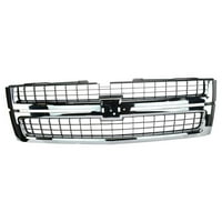 Grill Grill Chrome Black za 07- Chevy Silverado kamion 2500HD 3500HD GRI Odgovara: 2007- Chevrolet Silverado