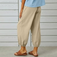 Trumske pantalone za žene Casaul elastični struk široke noge labave pantalone sa džepovima