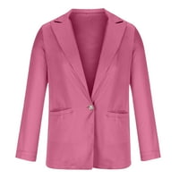 Blazers za žene plus veličine čišćenje ženske dame, čvrste odlične jakne na ovratniku Dugi rukav kaput