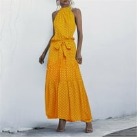 Žene Ljeto Dot & Cvjetni print Boho Duga haljina Večernja Party Beach haljina