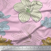 Soimoi Crepe Silk tkanina Lily cvijet od tiskane zanatske tkanine uz dvorište široko