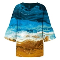 Fjofpr Žene košulje za odjeću Žene Ljeto Plus size Ispisane majice Ležerne rublje Okrugli vrat Loot Fit Pulover Basic Bluza