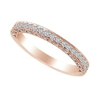 0. Carat Okrugli oblik Bijeli prirodni dijamantski vjenčani prsten za vjenčanje 18K pući ruže Zlatni