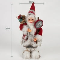 Santa Claus, Božićne plišane santa ručne izrade, božićne figurice lutka s poklon torbom i sretan Božić