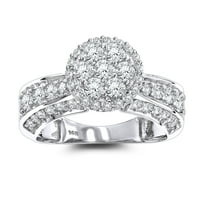 Dame Diamond Prstenovi 14K Cluster dizajn Prirodni 1. CTW dijamantni prsten