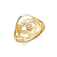 Jewels LU 14K bijelo i žuto zlato Dva tona Amor prstena 5,5