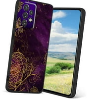 Kompatibilan je sa Samsung Galaxy-om 5G futrola za telefon, PURPLSH-Gold-Floral-Dark-Grunge - Case Silikonski