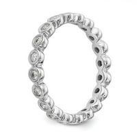 CT. Bezel Set Diamond Eternity Wedding Band prsten u 14k bijelo zlato