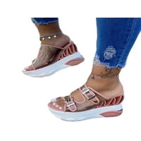 Gomelly ženska modna sandala na plaži sandalama na srednjoj petu casual cipele lagane cipele dame ženske ljetne papuče ružičaste 9