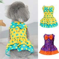 Shulemin Haljina za kućne ljubimce, haljina za pse sa povodljivom lukom-čvorovom modnom proljetnom ljetnom