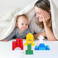 Šareni građevinski blokovi postavljaju klasičnu rano učenje senzornih drvenih igračaka za igračke za dječake i djevojčice predškolskog uzlaska