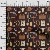 Onuone pamučni dressey maroon tkanina kaubojska tkanina za šivanje tiskane plafne od dvorišta široko