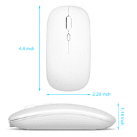 2.4GHz i Bluetooth punjivi miš za vivo Y 5G Bluetooth bežični miš za laptop MAC iPad Pro Computer tablet Android čisto bijeli