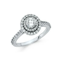 Jewels 14k bijelo zlato okruglo kubične cirkonije CZ zaručničke prstene veličine 7
