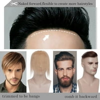 Benehair kolica za kosu Full PU za MAN TOUPEE frizura Zamjena ljudske kose gustoća 1b crna