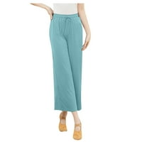 Ženske modne hlače široke noge visoki struk ravne drape elastične vježbe hlače plesne hlače joga hlače