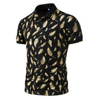 Košulje za muškarce Ljetni modni perje Bronzing Print Rever kratki rukav