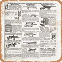 Metalni znak - Sears katalog stranica reprodukcije na kotačima PG. - Vintage Rusty izgled