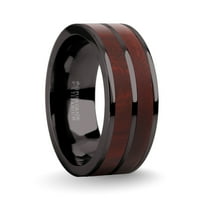 Tamno crveno sandalovo drvo umetnuta za vjenčani prsten ,, Veličina 6