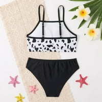 Djevojke Djevojke Baby Swimsuit Sport Leopard tiskani visokog struka Bikini set za kupanje Ljeto plaža