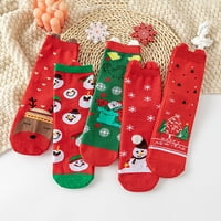 Eyicmarn ženske božićne čarape, pletenje crtane 3D učvršnice Srednje cijev čarape ženske poklon pletenje