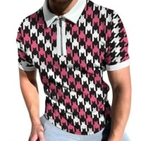 Muška patentna majica Classic Pulover TOP SLIM HINDSTOTROTNOTSKI PRINTSTOOTH Print Golf bluza kratkih