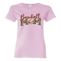 Baseball mama Tekstilna kolaž Sportska ženska grafička majica, drveni ugljen, veliki