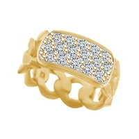 0. Carat okrugli bijeli prirodni dijamantski modni godišnjica vjenčani prsten za vjenčanje u 14K žutom