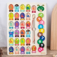 Drvena ribolovna igra igračka za mališane abecede abeceda ABC ribe hvatanje za učenje obrazovanja matematičke predškolske ploče Igre igračke pokloni