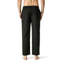 Posteljine hlače za muškarce labave fit izvlačenje elastičnih struka ljetne plažne hlača jogger joga