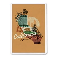 Kalifornija, fotomontaža, serija država, preša fenjer, premium igraće karte, kartonski paluba s jokerima,