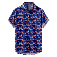 4. jula muške havajske majice SAD Nacionalna zastava Boja blok 3D košulja plus veličina dnevni sportski