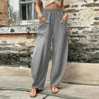 KOAIEZNE WOMENS Pantne pantalone Pantne pantalone Elastični pojačani džepovi širokih pantalona za noge