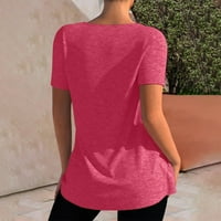 Ženski vrhovi Peplum casual majice kratkih rukava s kratkim ženskim majicama Square Decline Ljetne tuničke