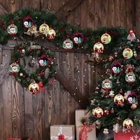 Wiueurtly Winter Garland sa tajmerom okrugla oslikana Santa Clau Christmas Drvo Dekoracije viseći čari Božićno star ukras za odmor Drveni božićni stablo viseći ukrasi