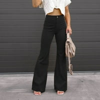 Ženske hlače u čistini Jioakfa Ženska moda Slim Fit Ugodni džep u boji Casual Pants Black F9161