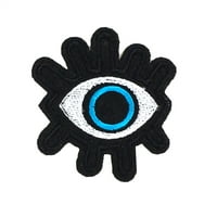 Zli zaštita za oči izvezeni gvožđe na patch Applique, plavi