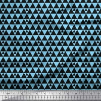 Soimoi plava viskoza šifon tkanina trokuta umjetnost geometrijsko tiskano tkaninsko dvorište široko