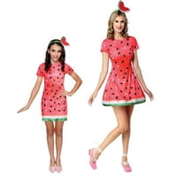 Halloween odrasli djevojke ananas kivi jagoda lubenica kostim kratki rukav voćna voćna haljina s trakom