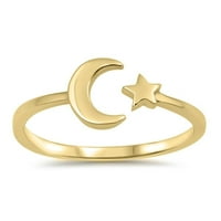 Vaša zlatna tonska tona polumjeseca Modern Modern Sterling Srebrni prsten nakit ženske veličine 11