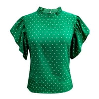 Pedort Womens Tops casual ženske majice kratkih rukava, ženske ljetne vrhove bluza s kratkim rukavima Green, 2xL