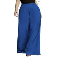 Ženske hlače hlače sa čvrstim širokim nogama plava l
