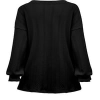 Bomotoo Ženska jakna od labave jakne sa čvrstim bojama Zimska mekana sa džepom Outwear Black XL