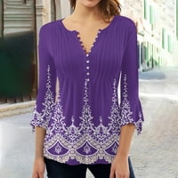 Ženski pulover Duks modni ljetni V-izrez za rukav Ispis Ležerbene majice Bluza
